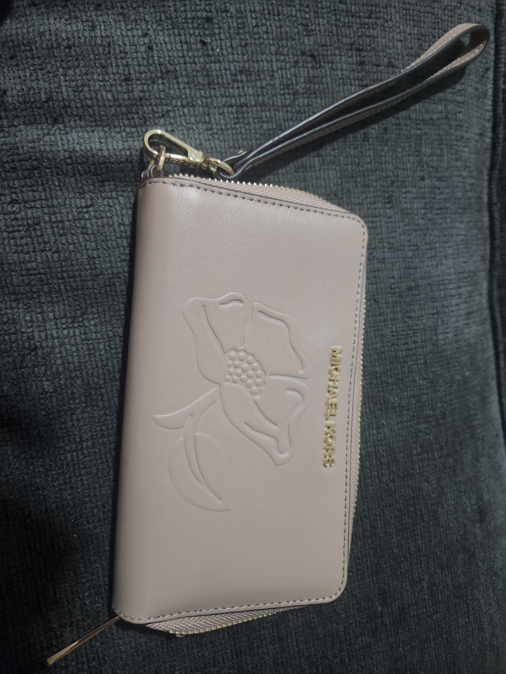 Michael Kors Pink Floral Zip-Around Wristlet Wallet